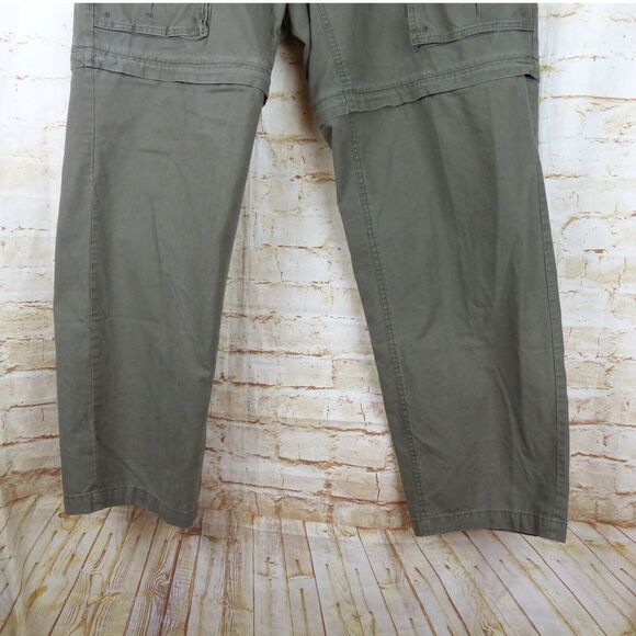Columbia VTG Y2K Convertible Cargo Pants Mens 36X30 Olive Green Zip Off Cotton - Picture 5 of 13